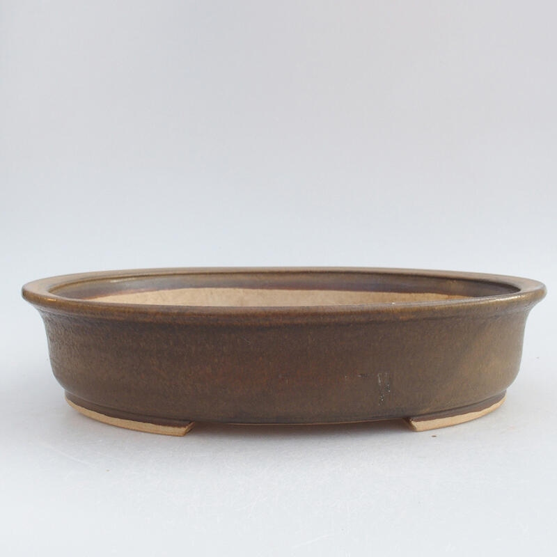 Keramická bonsai miska 26 x 23,5 x 5,5 cm, farba hnedá