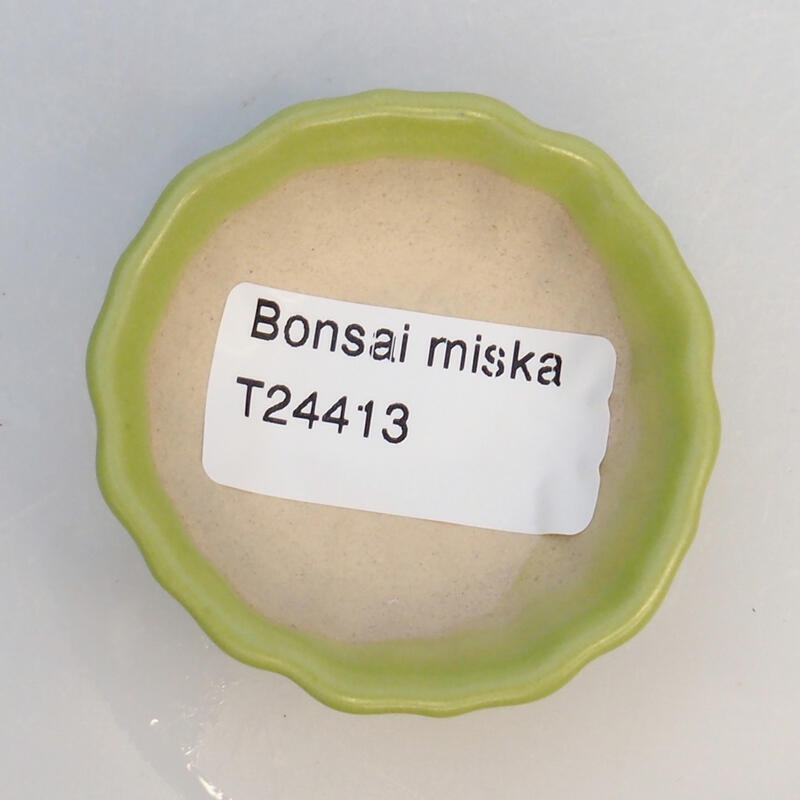Keramická bonsai miska 5 x 5 x 2 cm, farba zelená