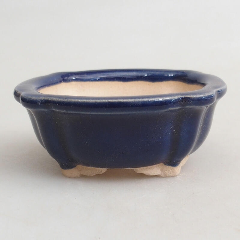Keramická bonsai miska 7,5 x 7,5 x 3 cm, farba modrá