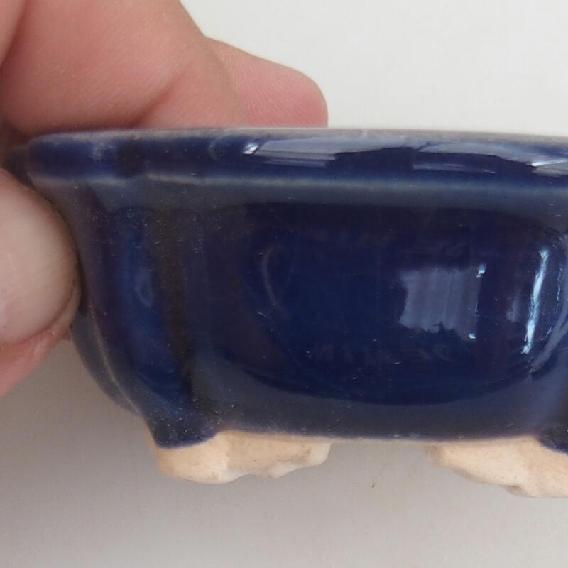 Keramická bonsai miska 7,5 x 7,5 x 3 cm, farba modrá