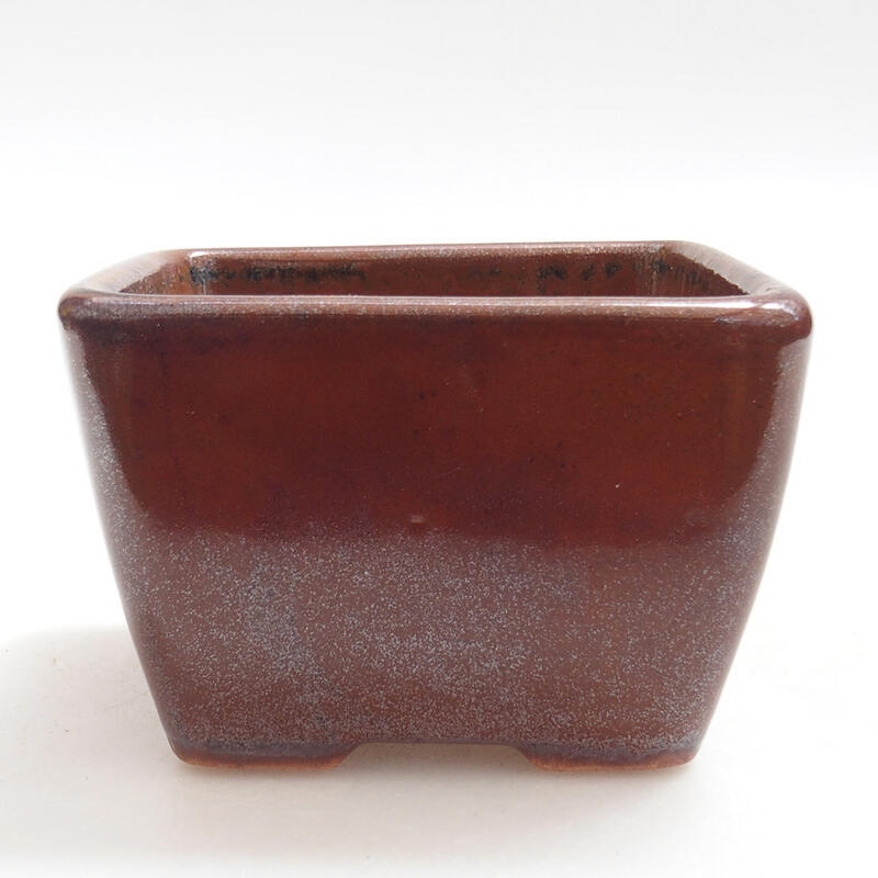 Keramická bonsai miska 8,5 x 8,5 x 5,5 cm, farba hnedá