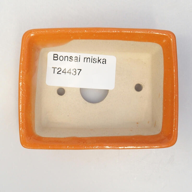 Keramická bonsai miska 8 x 6 x 3 cm, farba oranžová