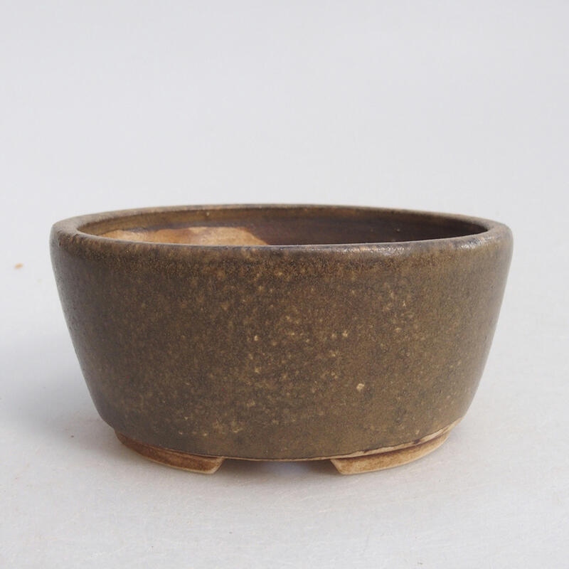Keramická bonsai miska 8 x 7 x 4 cm, farba hnedá