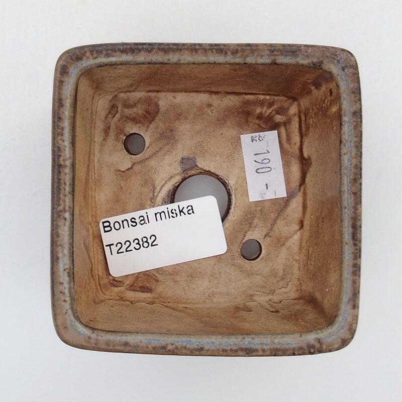 Keramická bonsai miska 8 x 8 x 5,5 cm, farba modrošedá