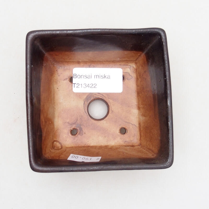 Keramická bonsai miska 9,5 x 9,5 x 5,5 cm, farba čierna
