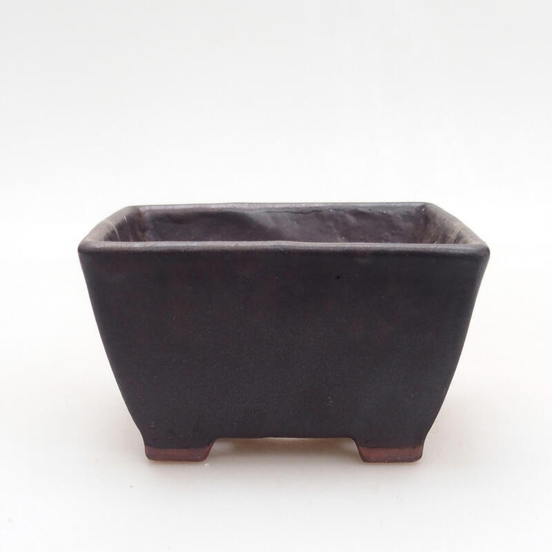 Keramická bonsai miska 9,5 x 9,5 x 5,5 cm, farba čierna