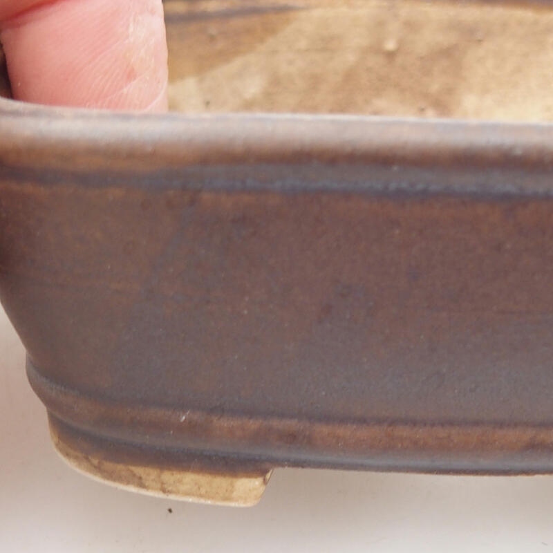 Keramická bonsai miska 9 x 8 x 3,5 cm, farba hnedá