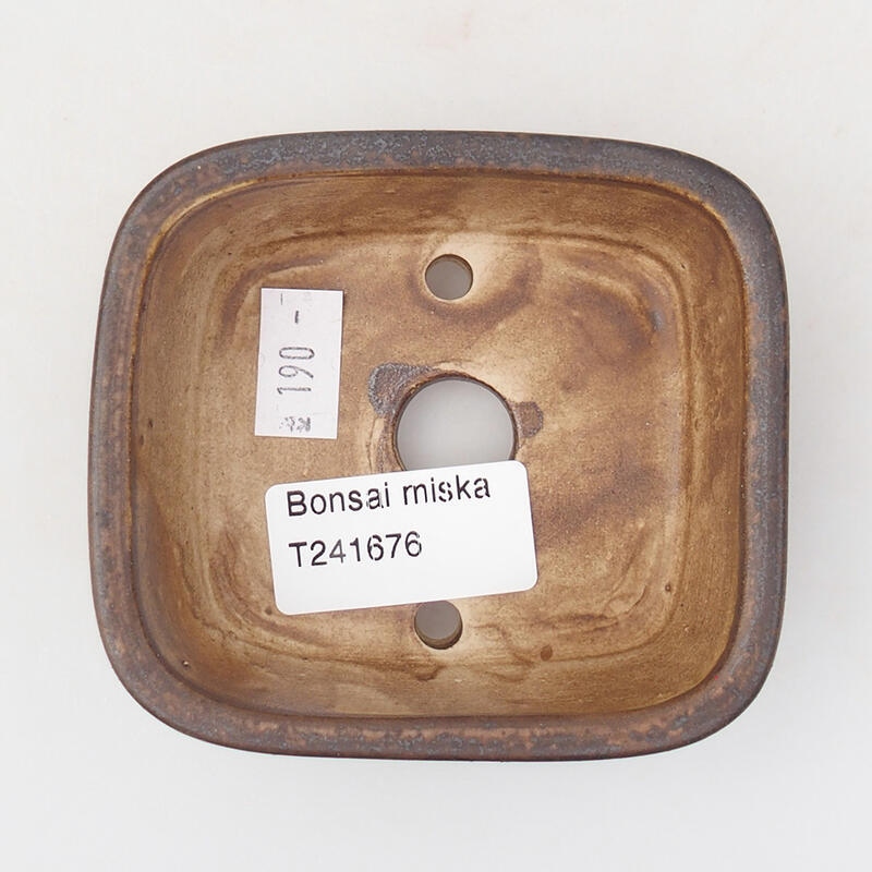 Keramická bonsai miska 9 x 8 x 3,5 cm, farba hnedá