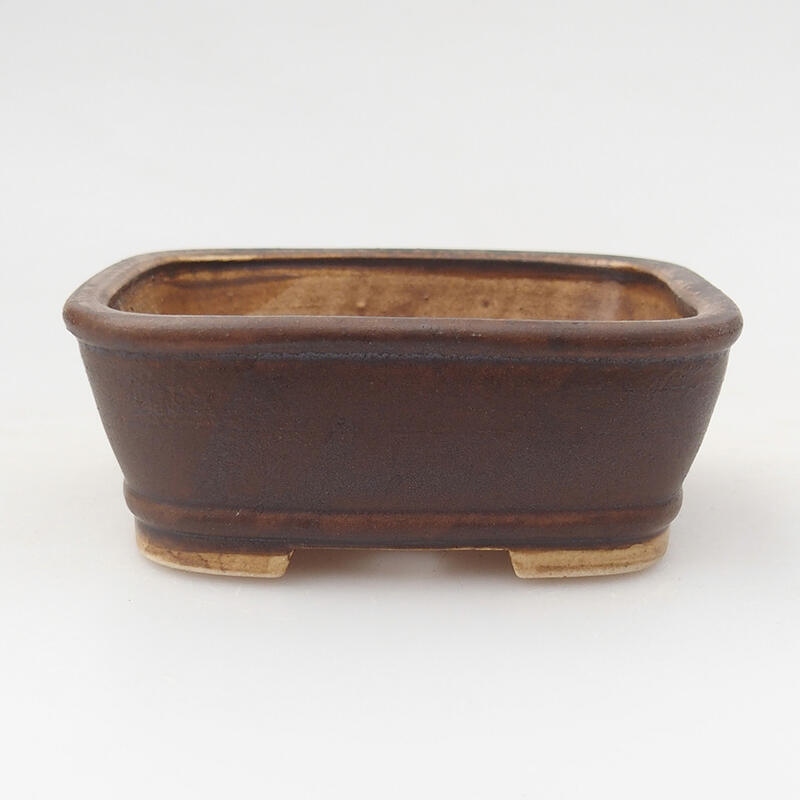 Keramická bonsai miska 9 x 8 x 3,5 cm, farba hnedá