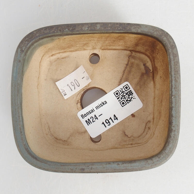 Keramická bonsai miska 9 x 8 x 3,5 cm, farba modrá