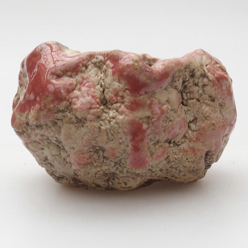 Keramická škrupina 6 x 6 x 4 cm , farba červenobiela