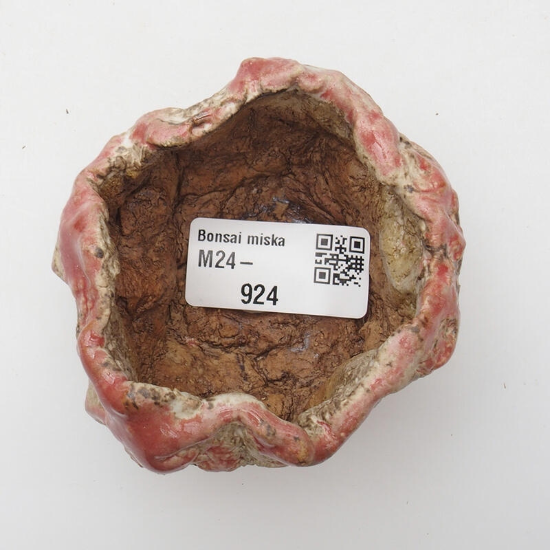 Keramická škrupina 6 x 6 x 4 cm , farba červenobiela
