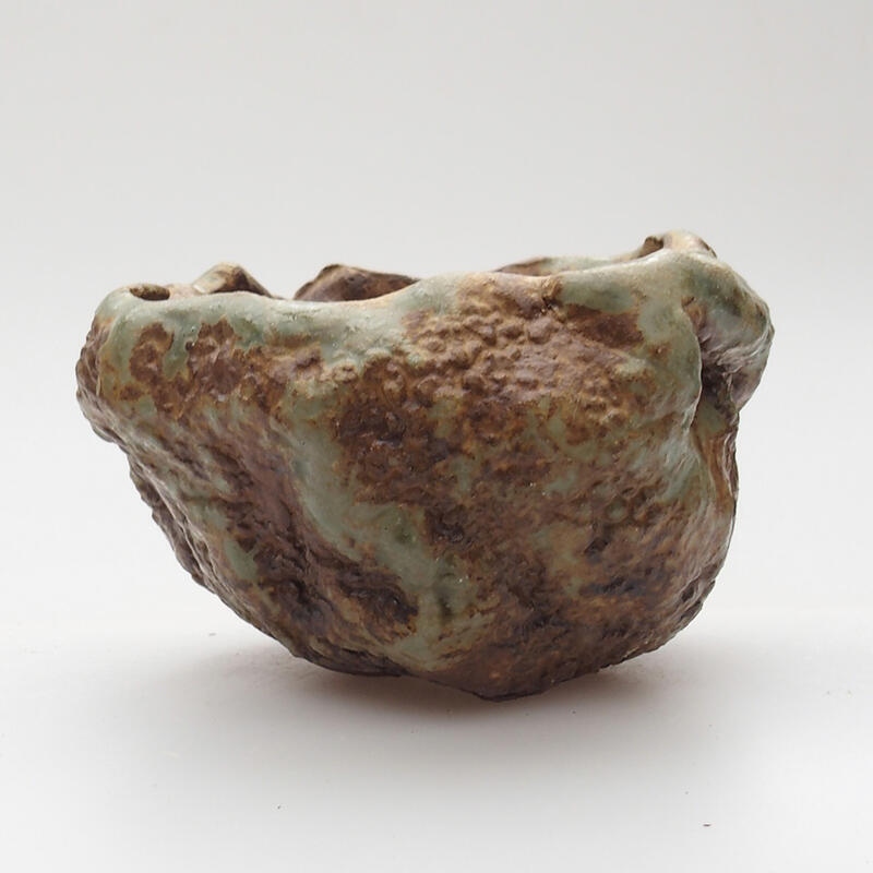 Keramická Škrupina 7 x 6 x 6 cm, farba zelenohnedá