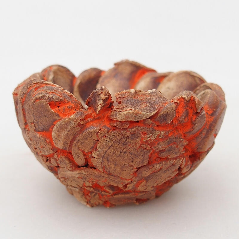 Keramická Škrupina 7 x 7 x 4 cm , farba oranžová