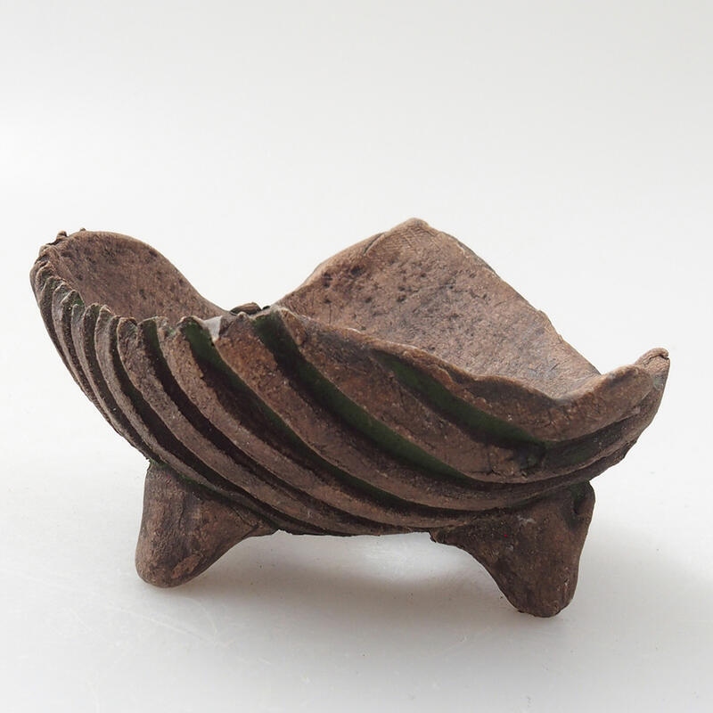 Keramická Škrupina 7 x 7 x 4 cm, farba zelená
