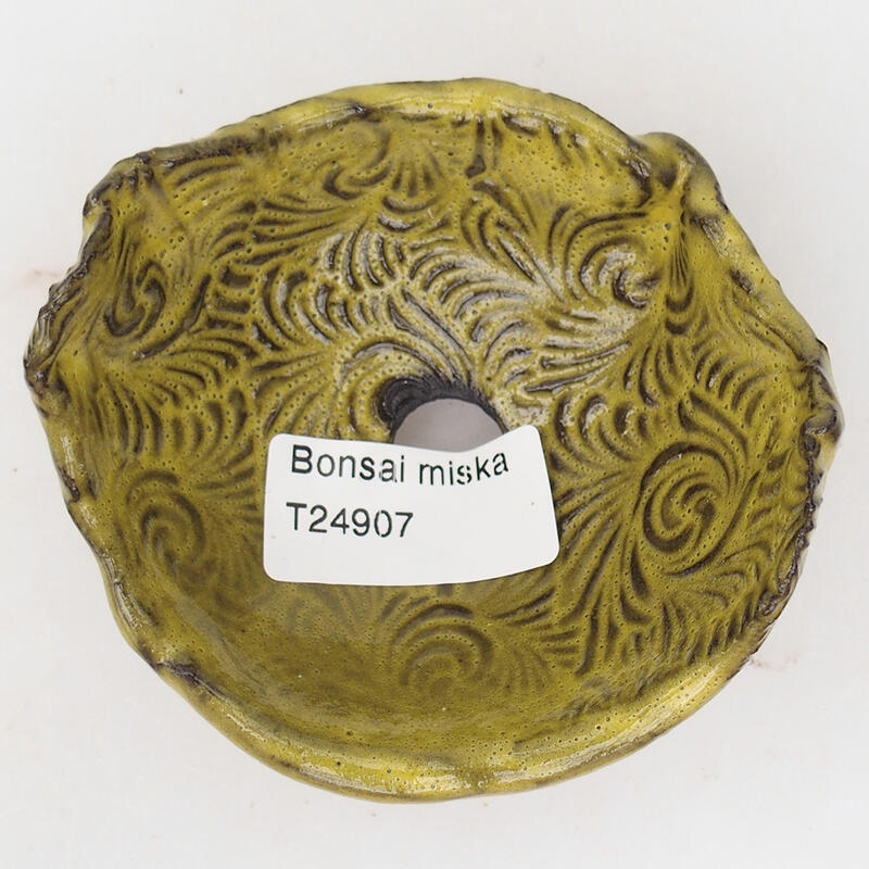 Keramická Škrupina 8,5 x 8 x 5 cm , farba zelenožltá