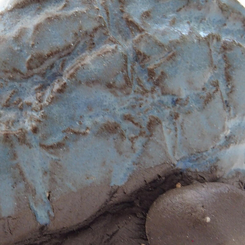 Keramická škrupina 8 x 7 x 4 cm , farba modrá