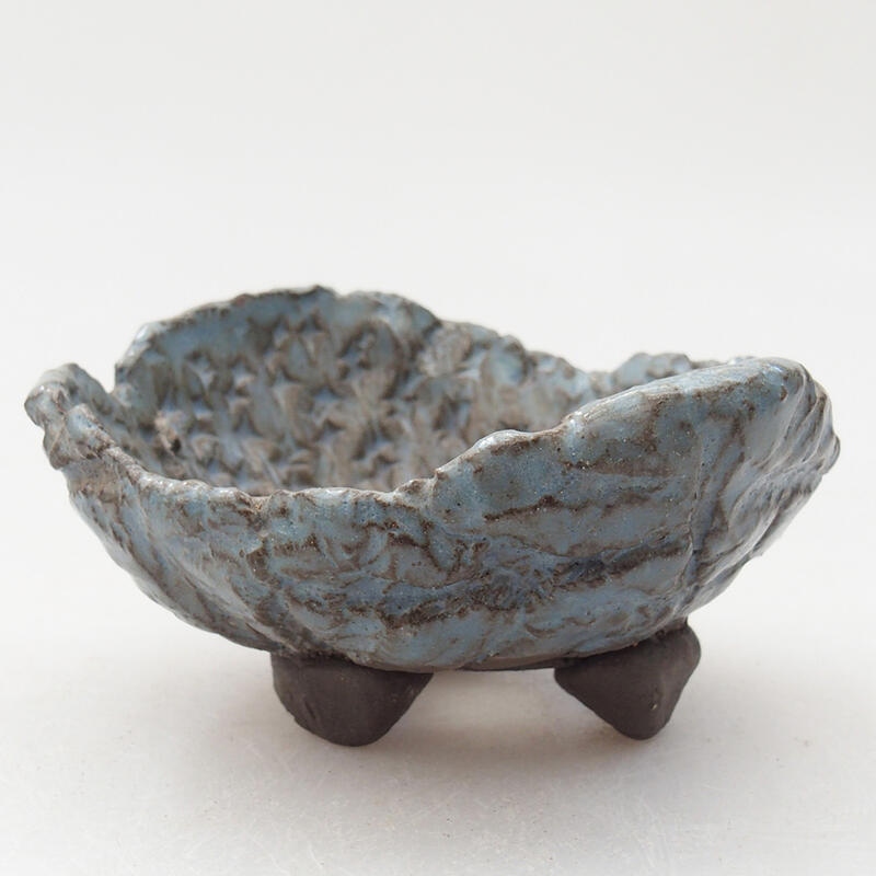 Keramická škrupina 8 x 7 x 4 cm , farba modrá
