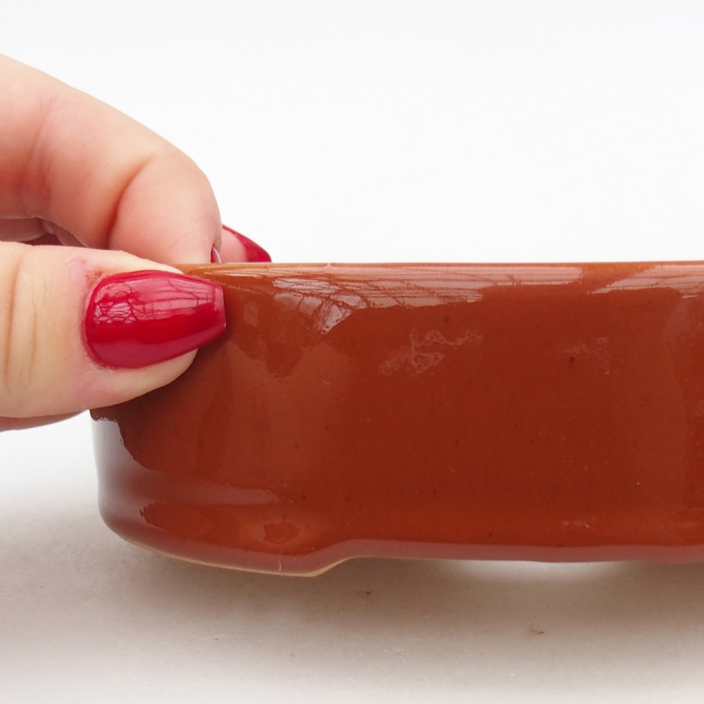 Keramická miska na bonsaje 12,5 x 10 x 3,5 cm, hnedá