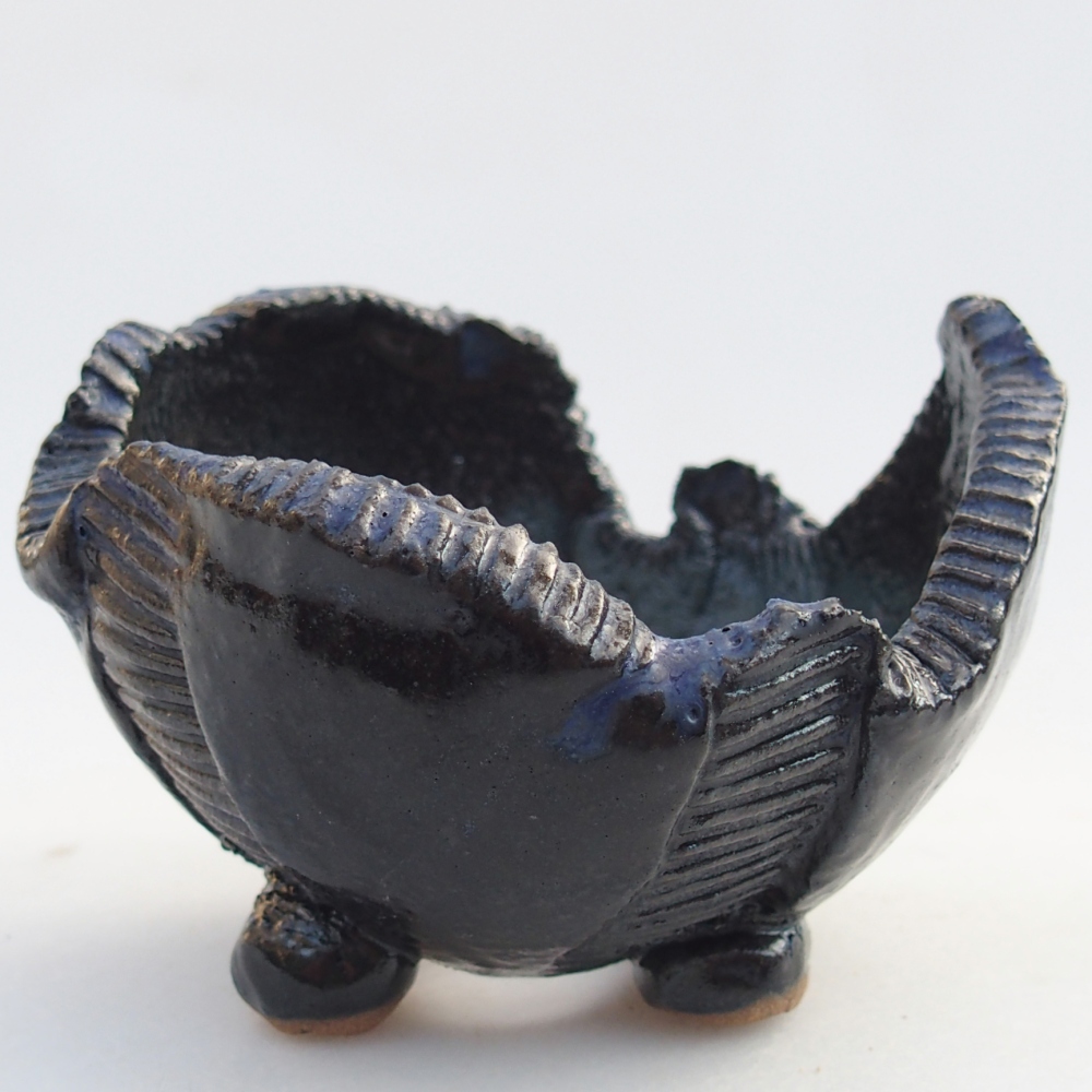 Keramická mušľa 8,5 x 8,5 x 6 cm , farba modrá