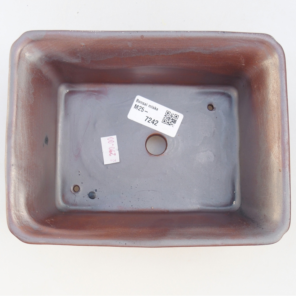 Keramická bonsajová miska 18 x 14 x 7 cm, farba kovu