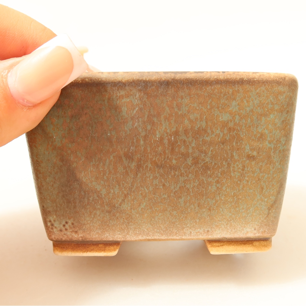 Keramická miska na bonsaje 8,5 x 8,5 x 5,5 cm, zelená