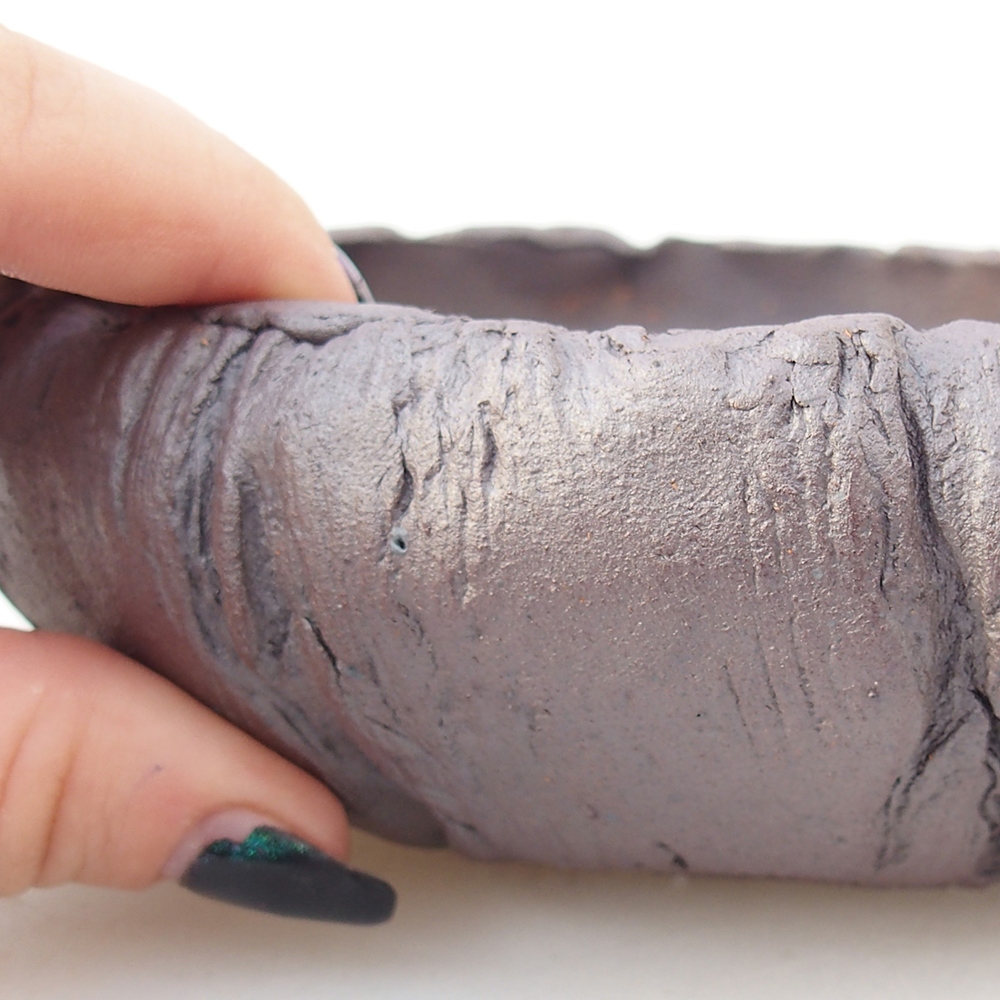 Keramická bonsajová miska 17 x 17 x 5 cm, farba kovu