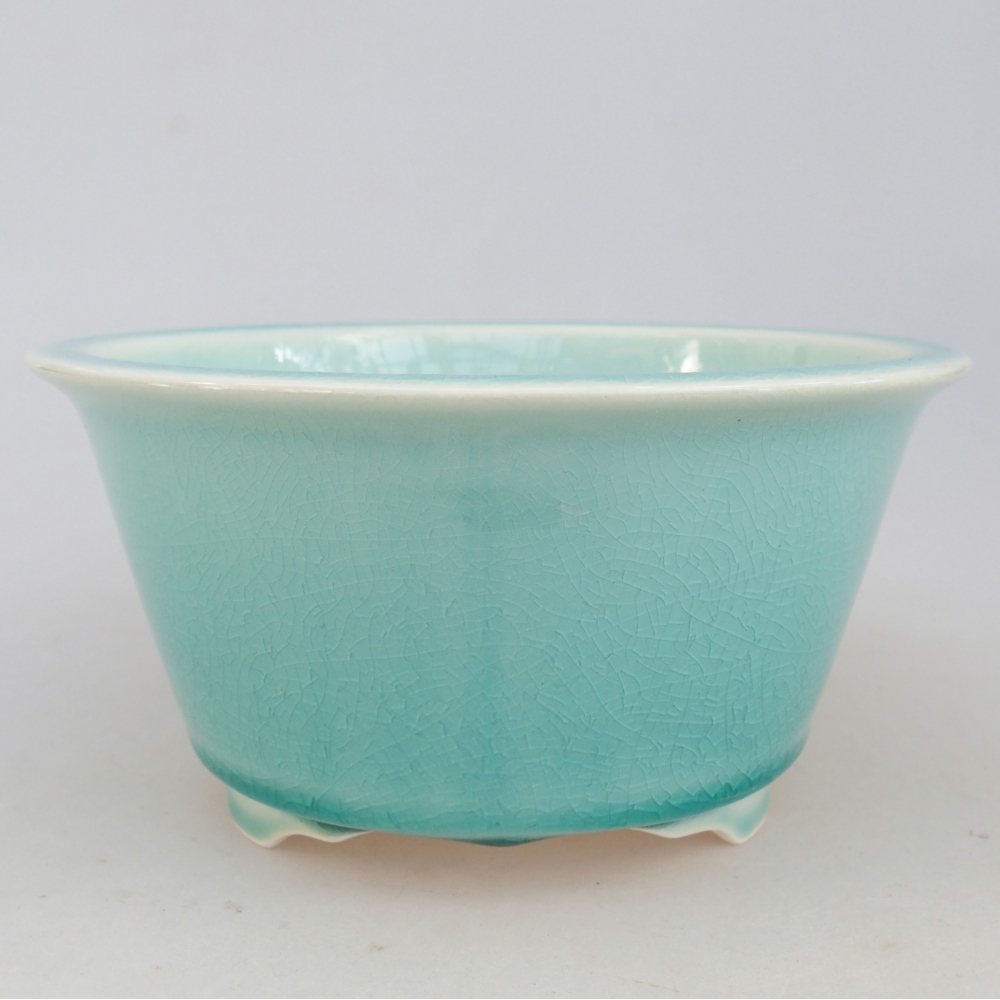 Keramická bonsajová miska 16 x 16 x 8,5 cm, zelená