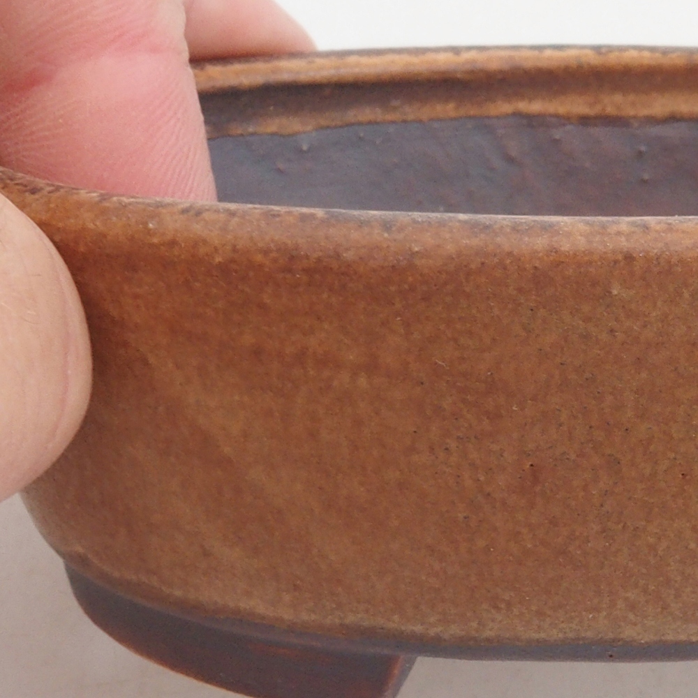 Keramická bonsai miska 9,5 x 8 x 3 cm, farba hnedá