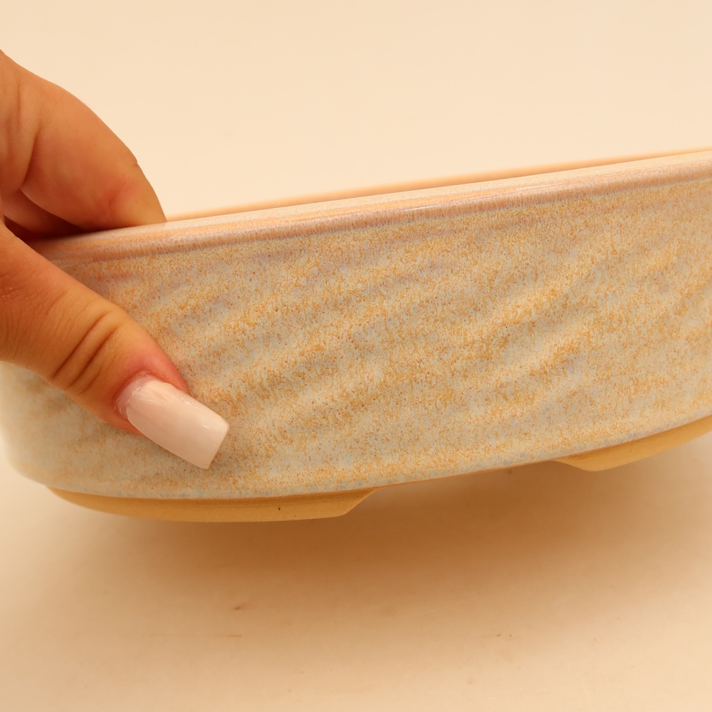 Keramická miska na bonsaje 23 x 23 x 6,5 cm, farba béžová