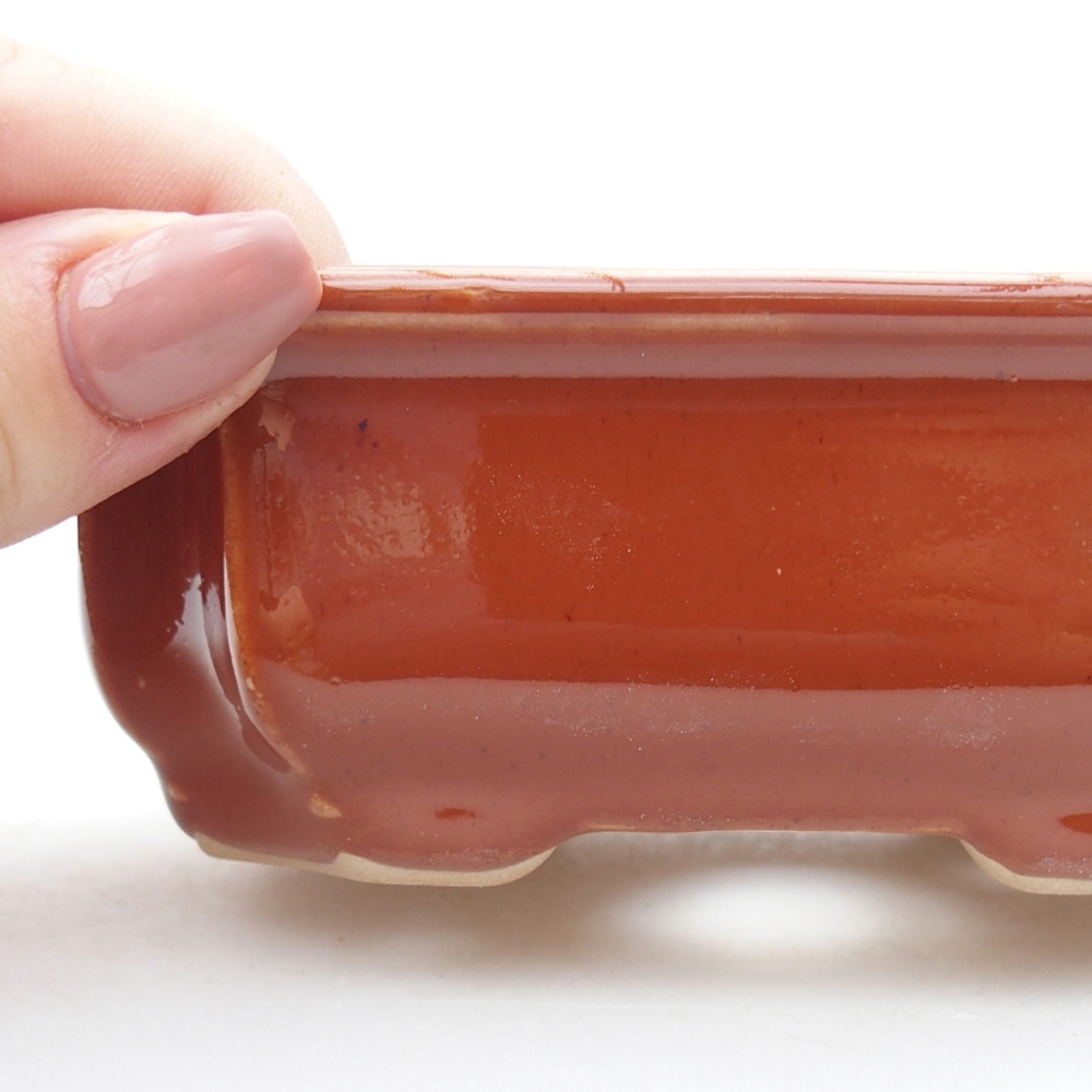 Keramická miska na bonsaje 11,5 x 8,5 x 4 cm, hnedá