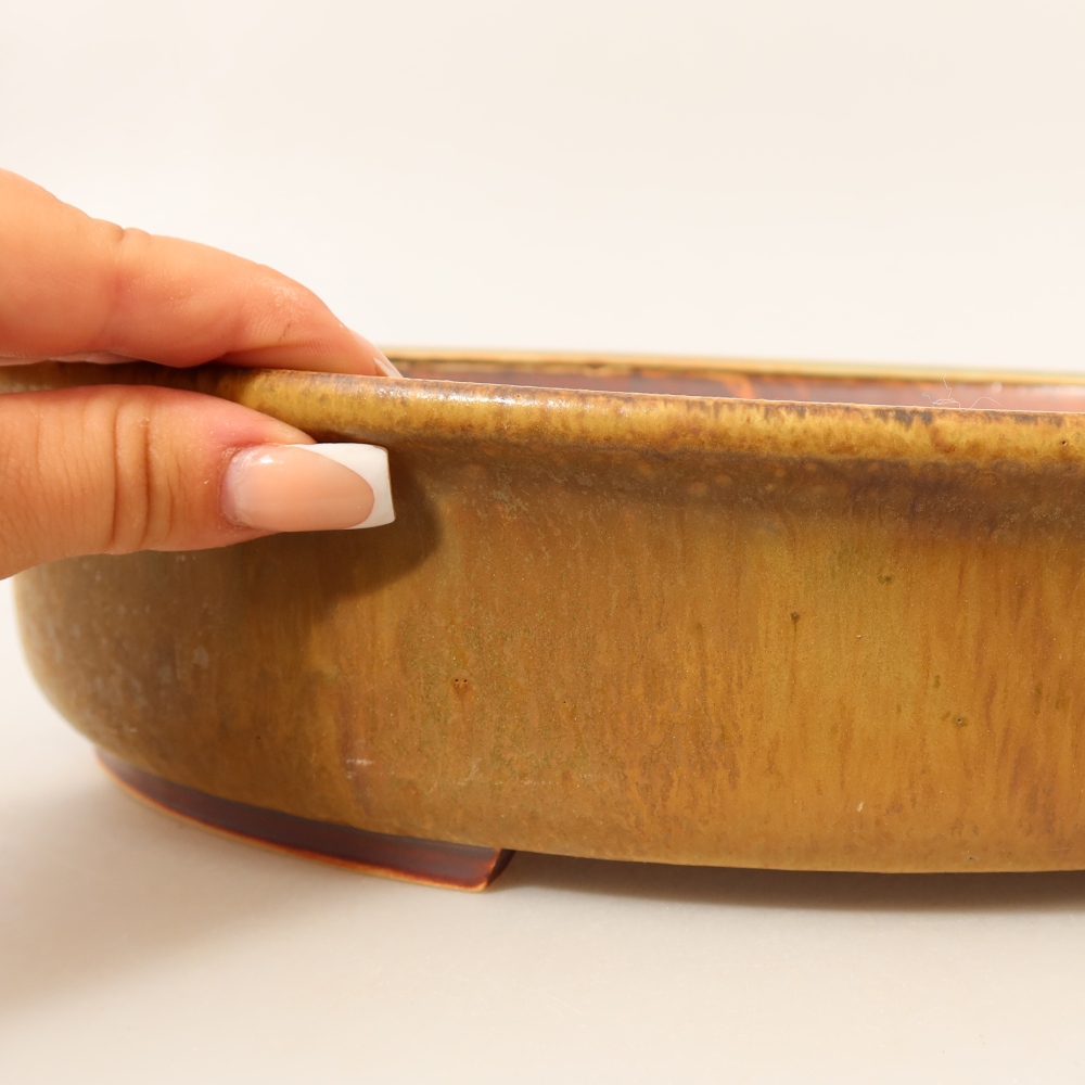 Keramická miska na bonsai 31,5 x 27,5 x 7 cm, farba zelená