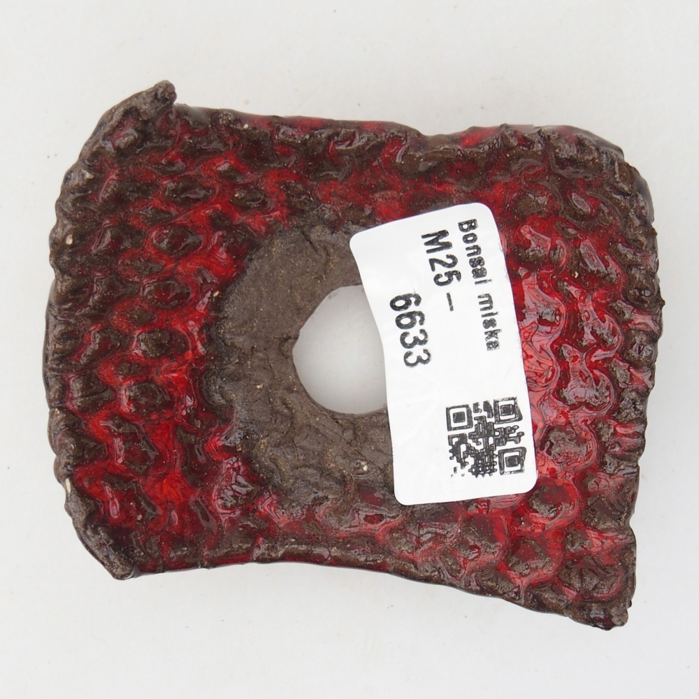 Keramická mušľa 7,5 x 6 x 4 cm , farba červená