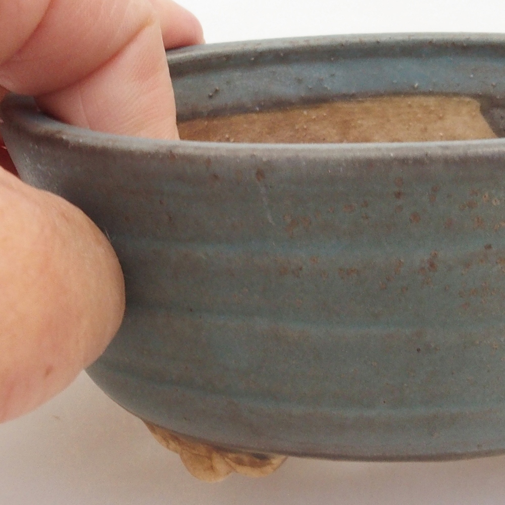Keramická bonsai miska 10,5 x 9 x 4 cm, farba modra