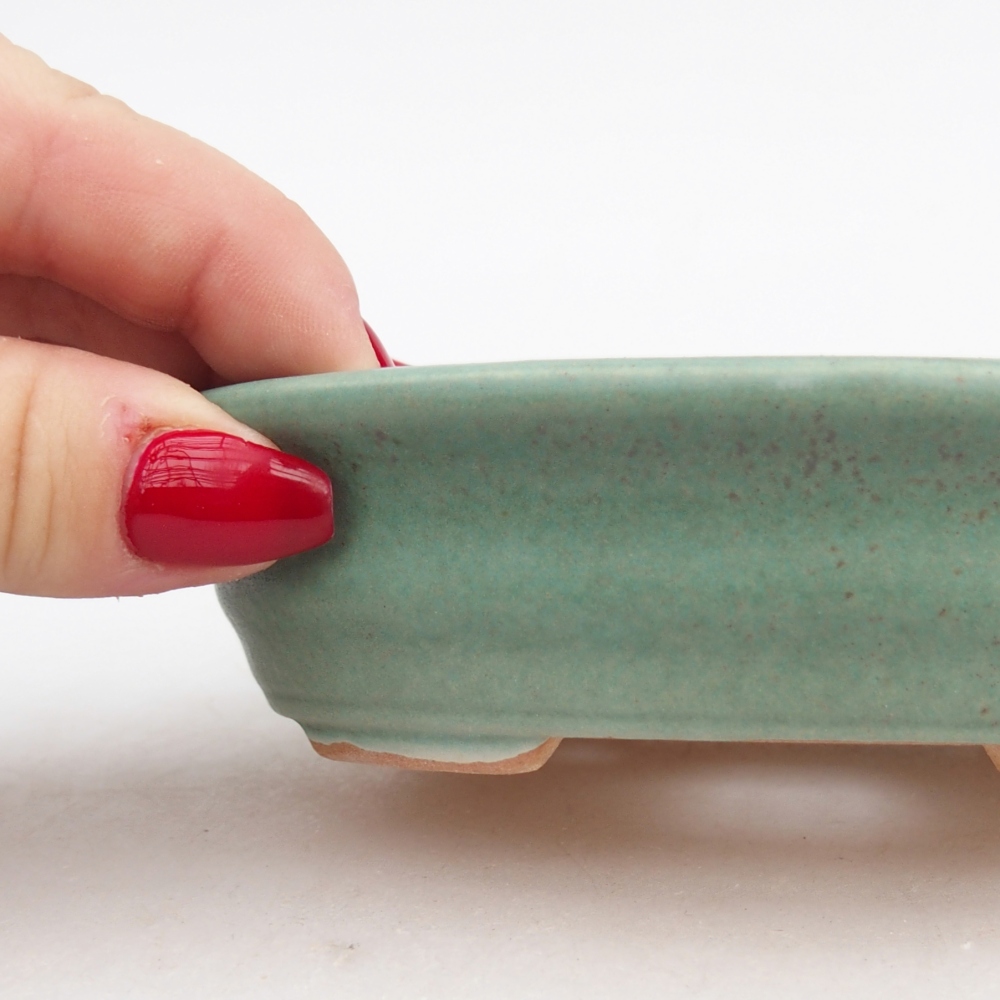 Keramická miska na bonsaje 12 x 9,5 x 3,5 cm, zelená