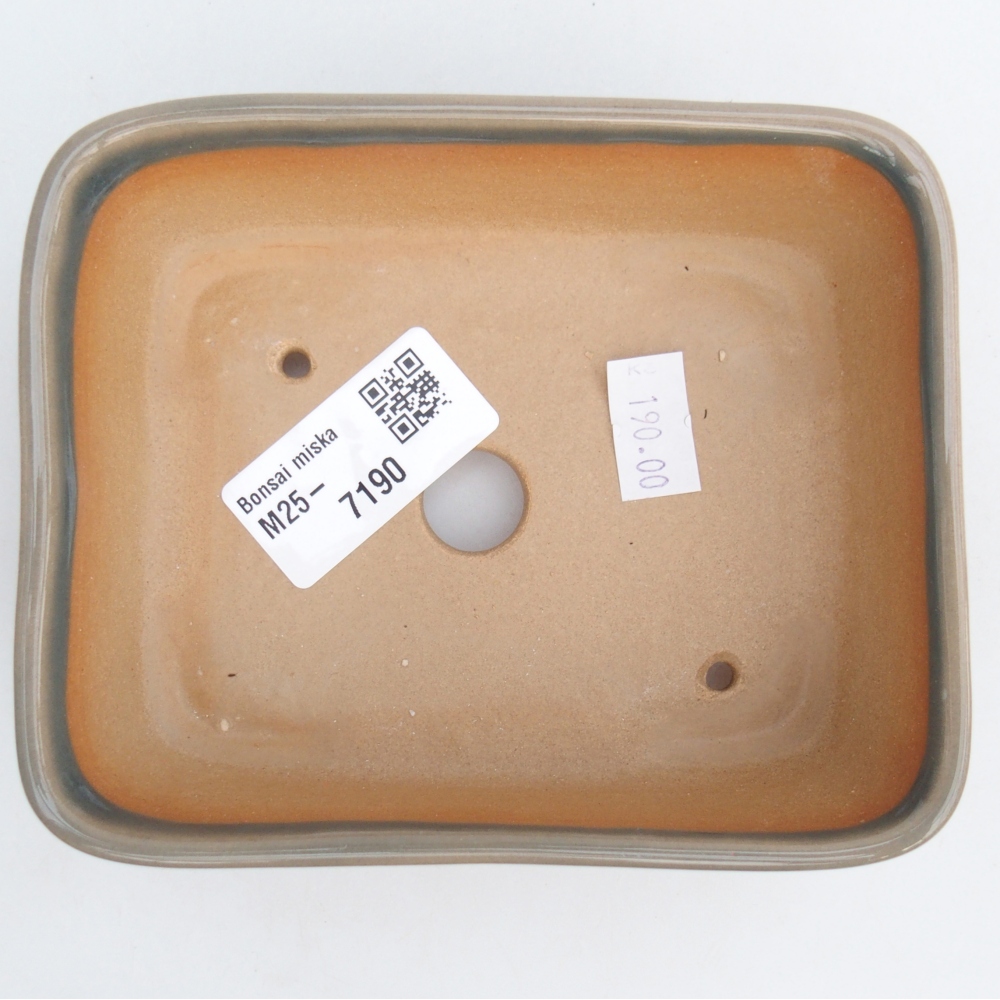 Keramická miska na bonsaje 12 x 10 x 4 cm, sivá