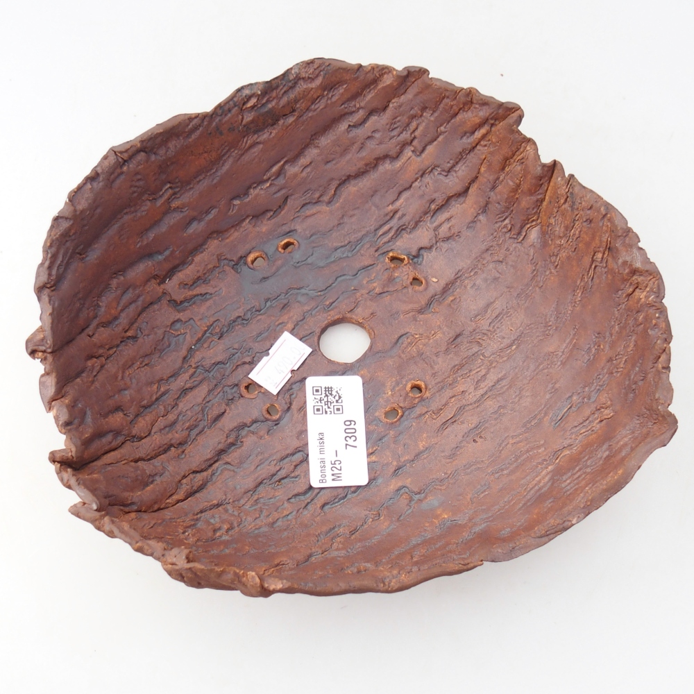 Keramická mušľa 19 x 17 x 7 cm , farba hnedá