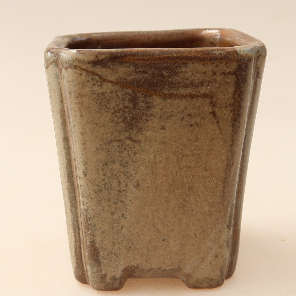 Keramická miska na bonsaje 7 x 7 x 8,5 cm, farba hnedá