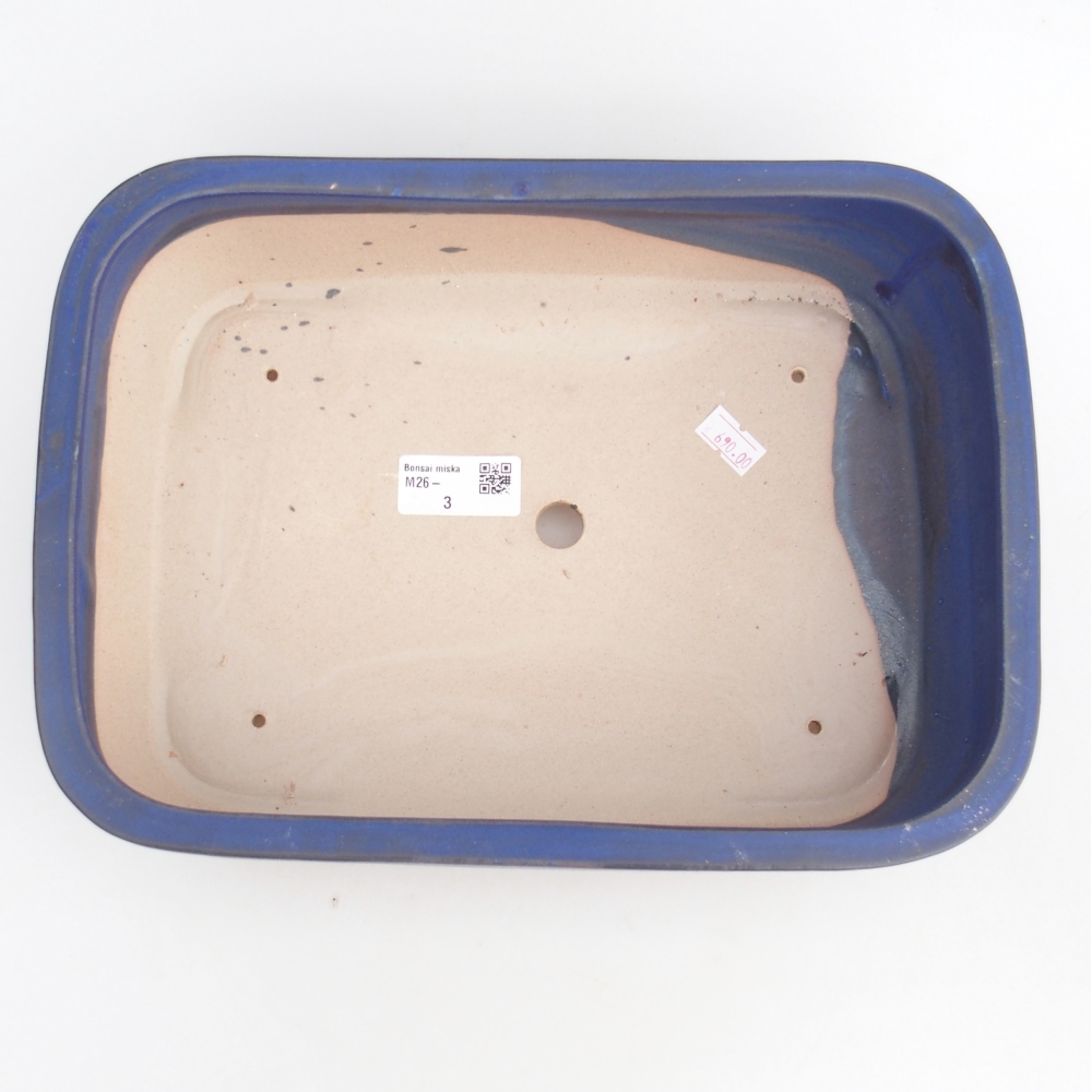 Keramická bonsajová miska 28,5 x 21 x 7,5 cm, farba modrá