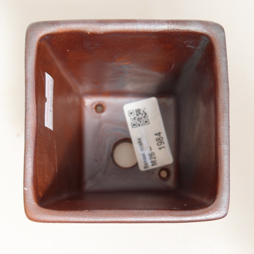 Keramická miska na bonsai 7,5 x 7,5 x 9,5 cm, farba: kovová
