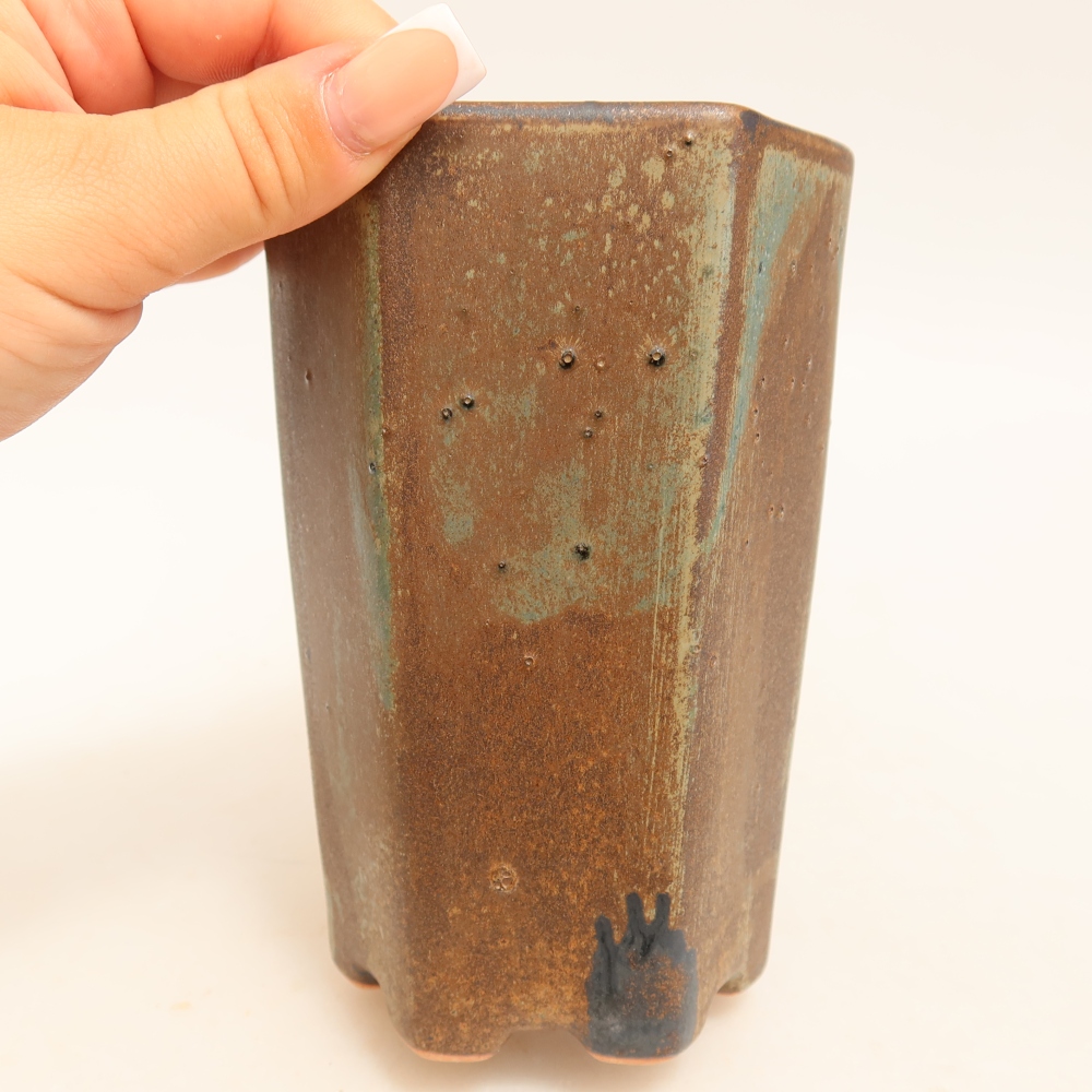 Keramická miska na bonsaje 9,5 x 8,5 x 14 cm, farba hnedá