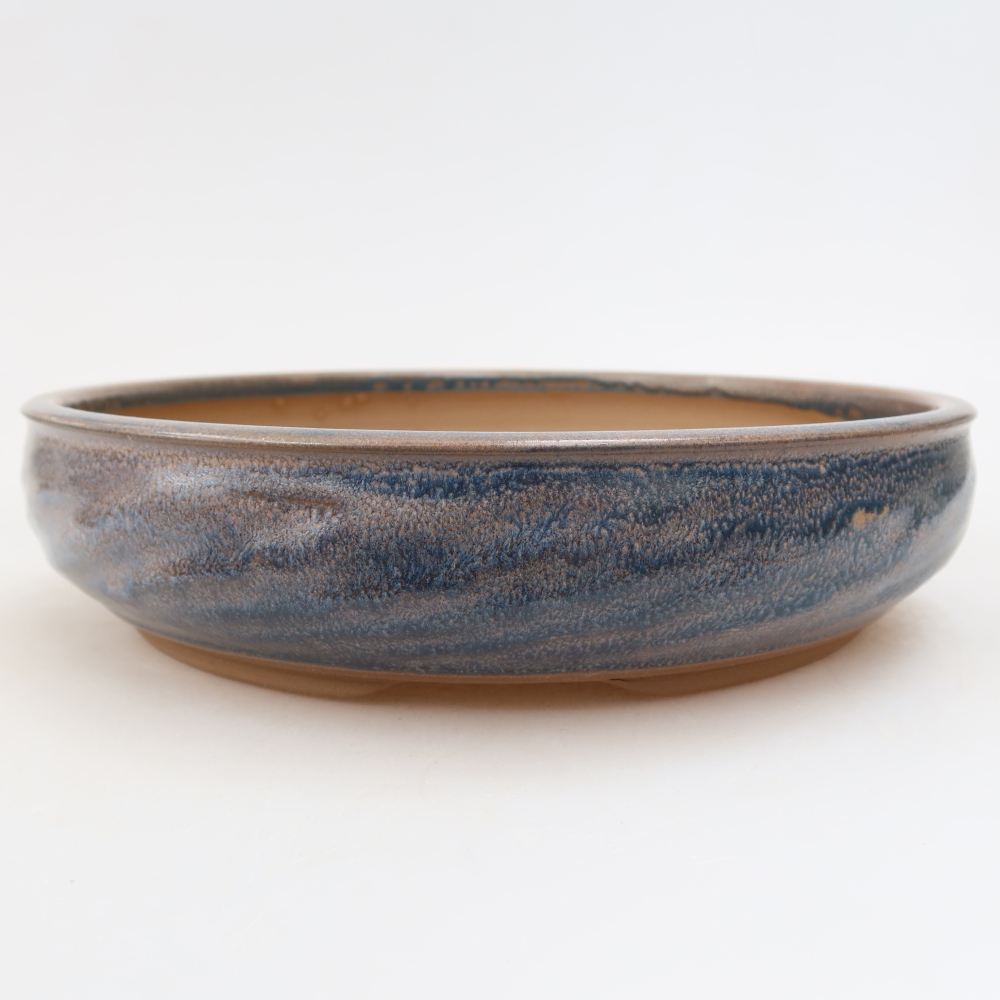 Keramická miska na bonsaje 22,5 x 22,5 x 5 cm, farba modrá