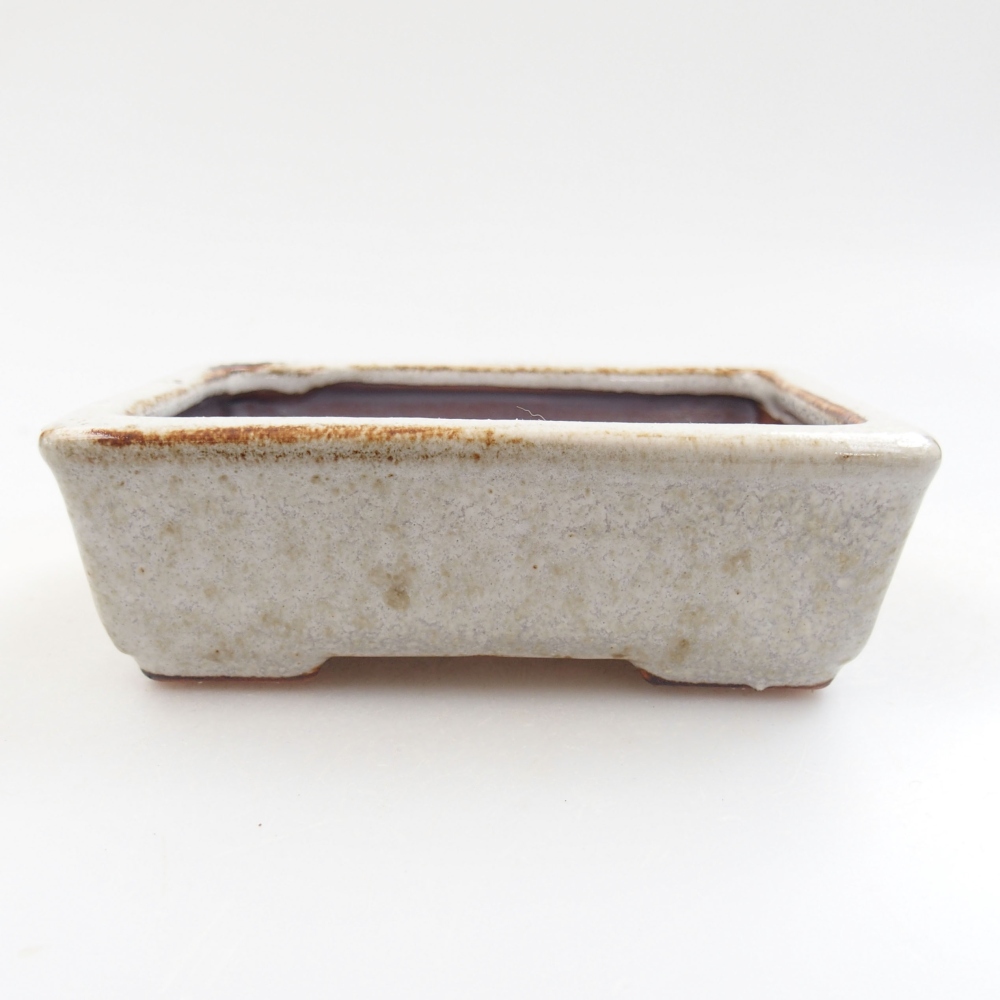 Keramická bonsai miska 10,5 x 8,5 x 3,5 cm, farba biela