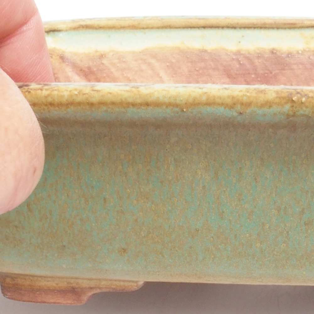 Keramická bonsai miska 17,5 x 14 x 5 cm, farba zelená