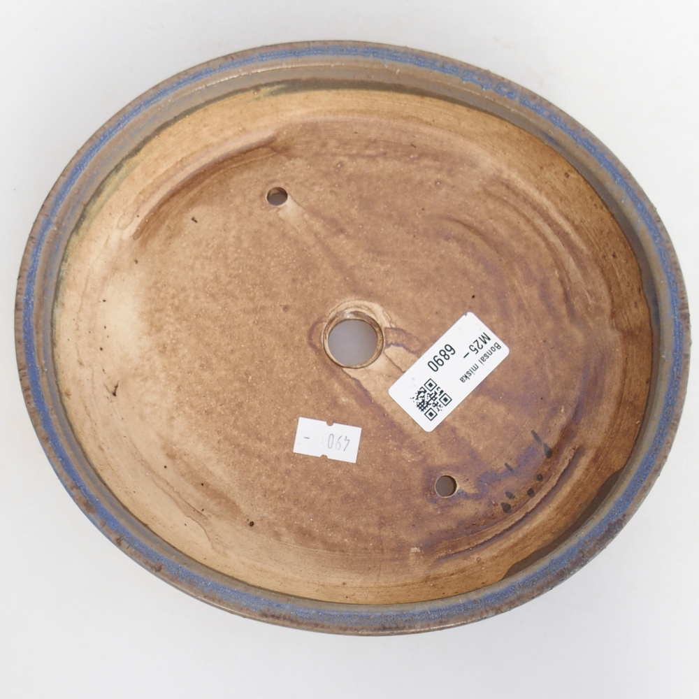 Keramická miska na bonsaje 21 x 19 x 4 cm, farba modrá