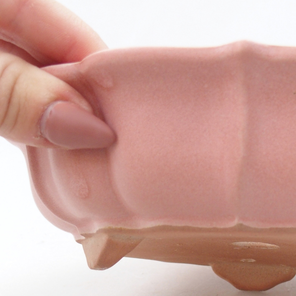 Keramická miska na bonsaje 19 x 19 x 5 cm, ružová