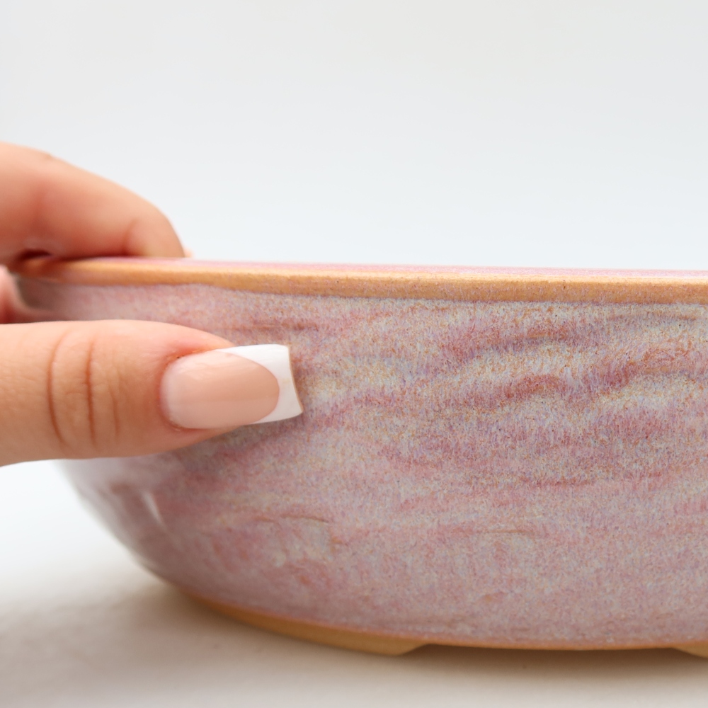 Keramická miska na bonsaje 26,5 x 26,5 x 7,5 cm, farba ružová