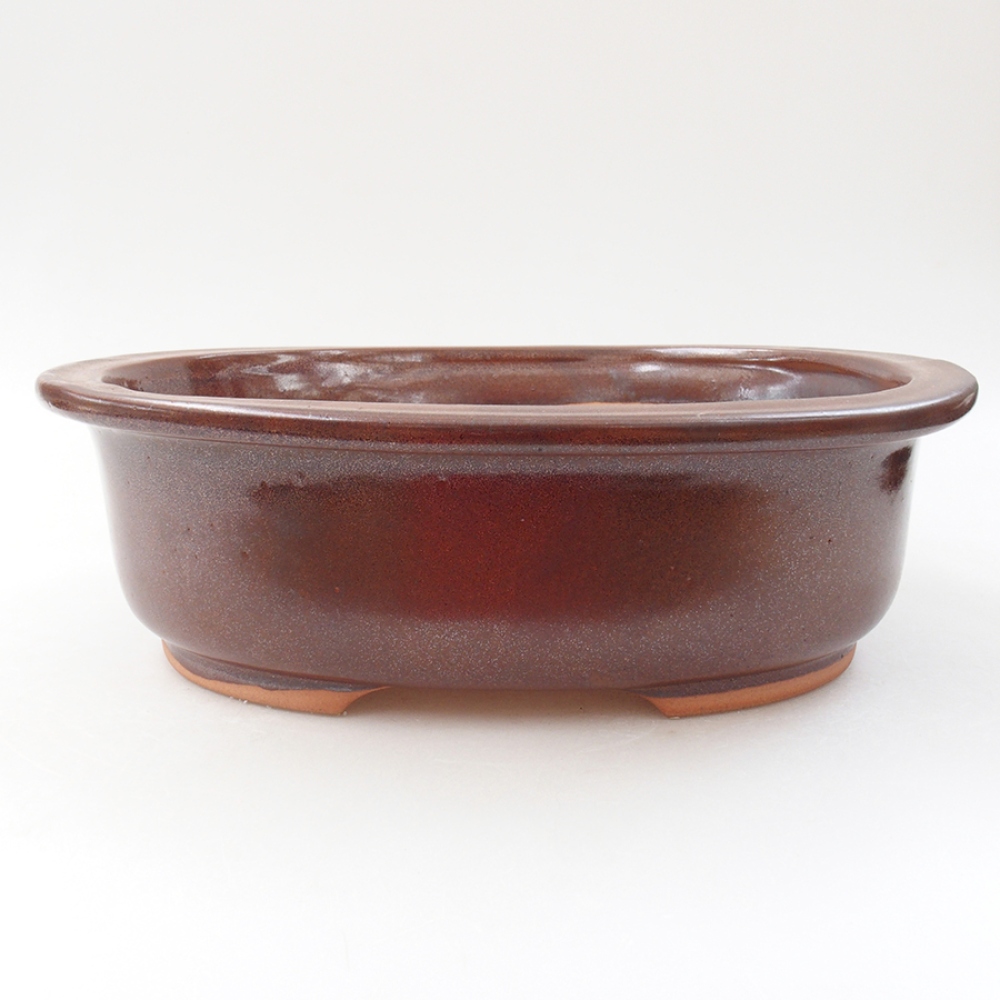 Keramická bonsai miska 25,5 x 22 x 8 cm, farba hnedá