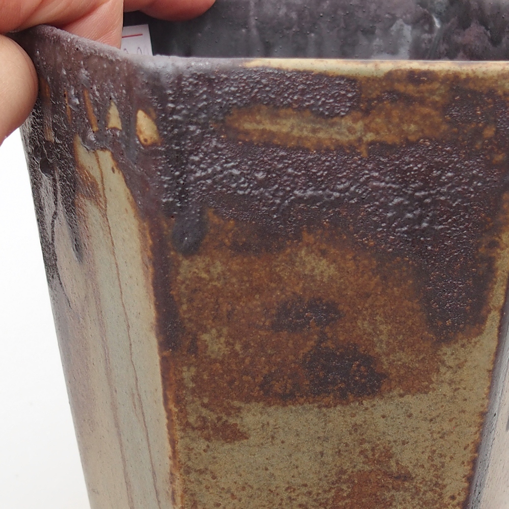 Keramická bonsajová miska 13 x 11,5 x 17 cm, zelená