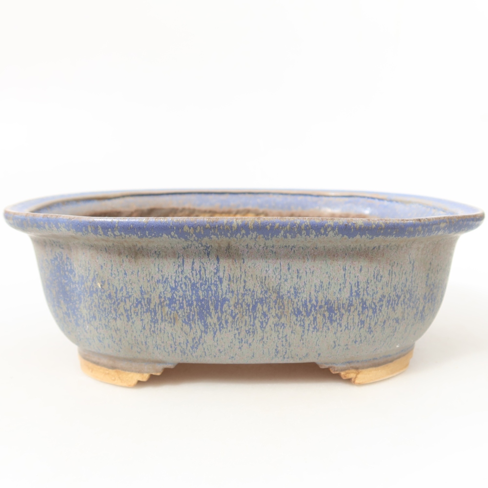 Keramická miska na bonsaje 20,5 x 16,5 x 7 cm, farba modrá